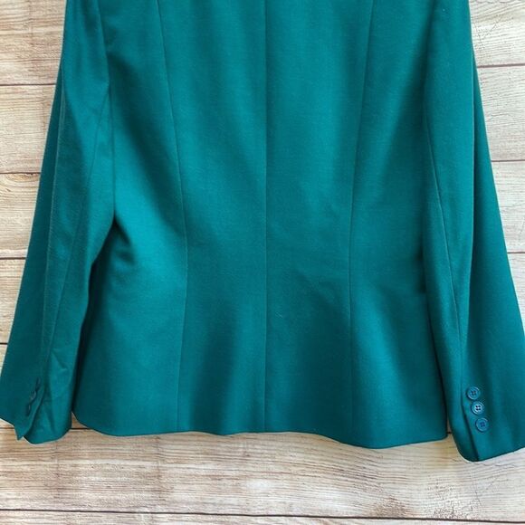 VINTAGE KASPER & CO WOOL BLAZER IN EMERALD GREEN - Picture 7 of 9